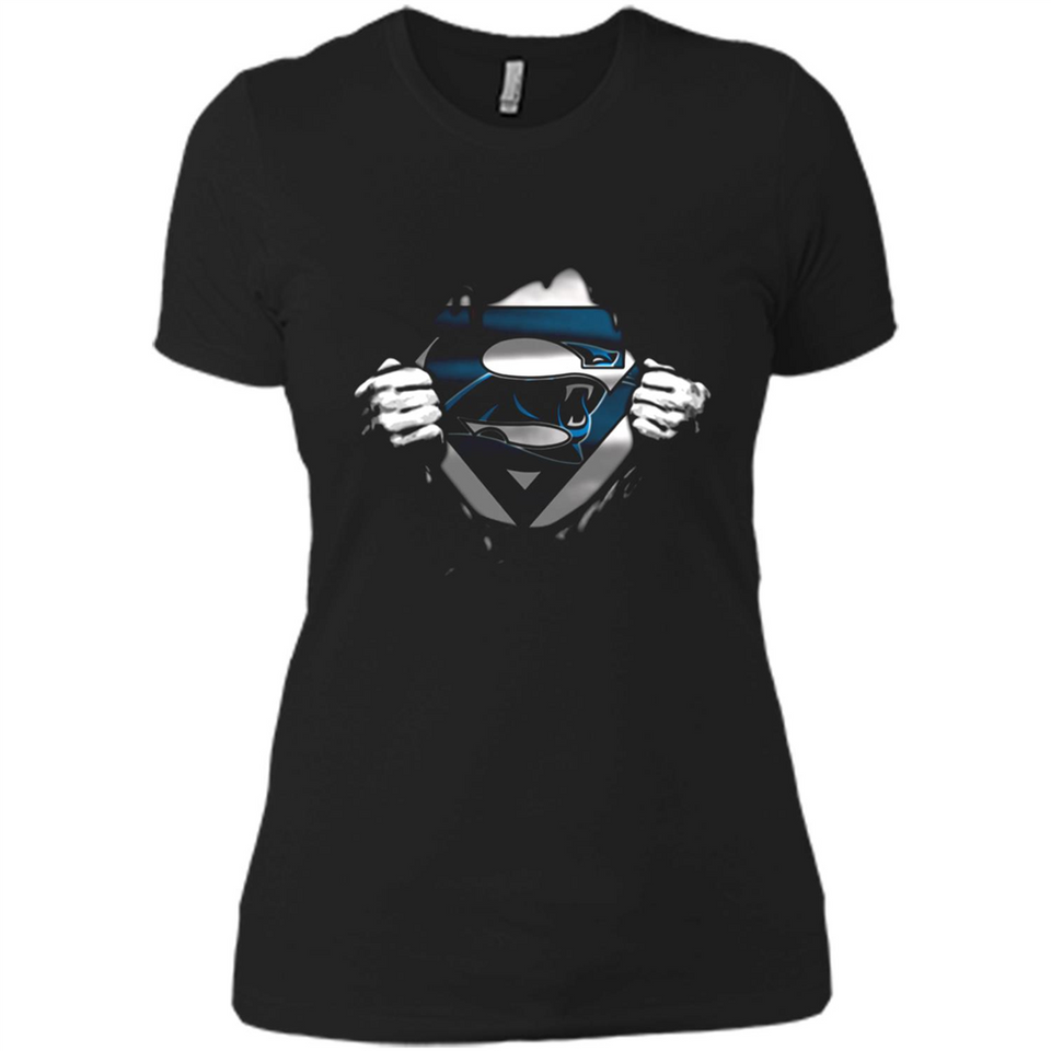 Carolina Panthers And Superman Fans - Ladies' Boyfriend T-Shirt