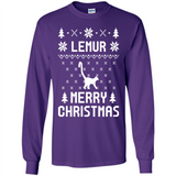 Vintage Tee For Women Men Graphic Shirts Lemur Ugly Christmas Sweater - Long Sleeve T-Shirt