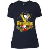 Snoopy Christmas Pittsburgh Penguins - Ladies' Boyfriend T-Shirt