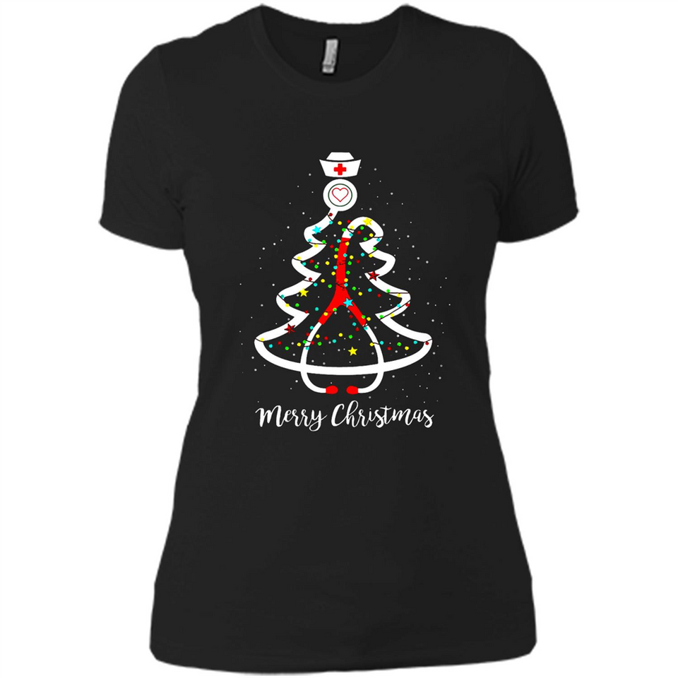 Christmas tree Nurse merry Christmas - Ladies' Boyfriend T-Shirt