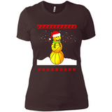 Basketball Santa Funny Christmas - Ladies' Boyfriend T-Shirt
