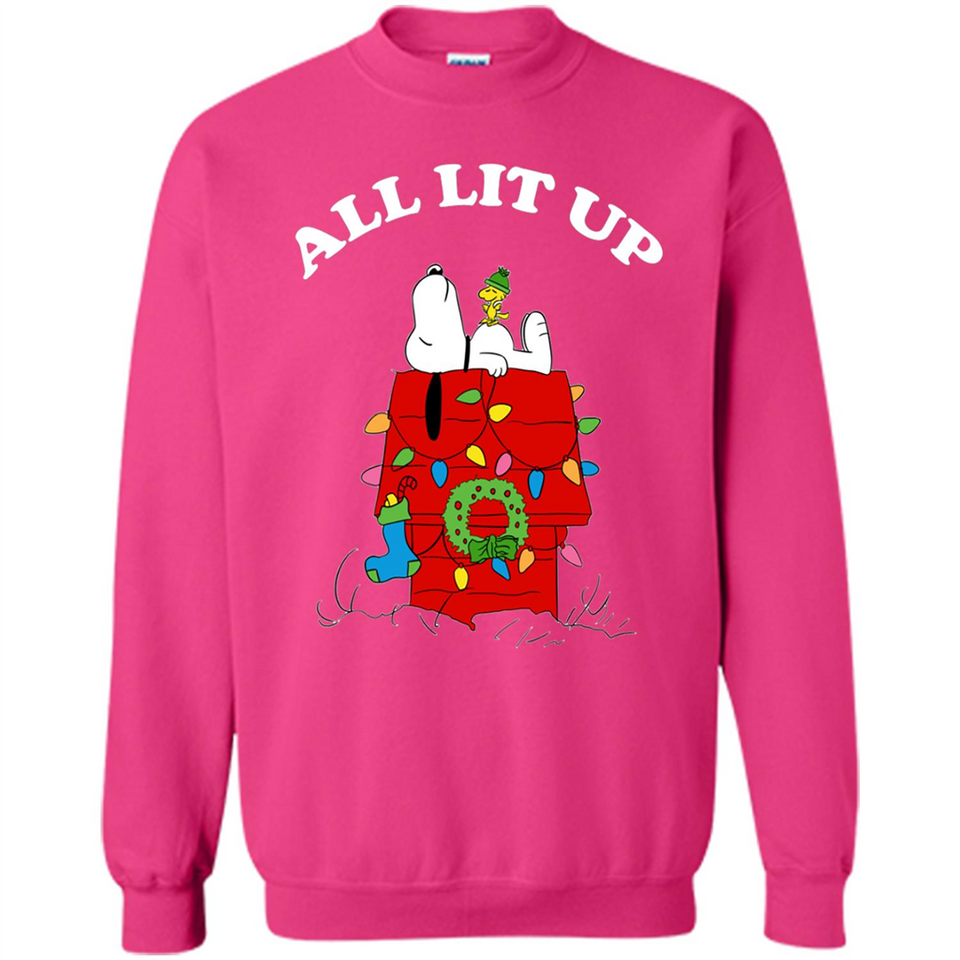 Peanuts By Schulz Snoopy Young Men_s Christmas SweatShirt - Sweatshirt