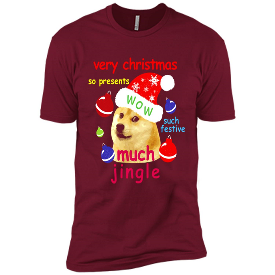 Christmas Doge Meme Shirts Funny Santa Shiba Inu Dog - Premium Short Sleeve T-Shirt
