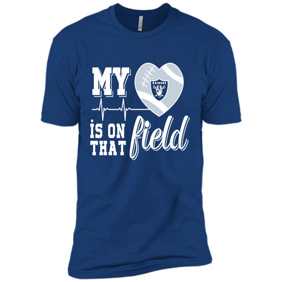 Oakland Raiders Football My Heart is on that Field - Premium Short Sleeve T-Shirt