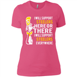 Shirt For Dr Seuss Cat And Pittsburgh Steelers Fans - Ladies' Boyfriend T-Shirt