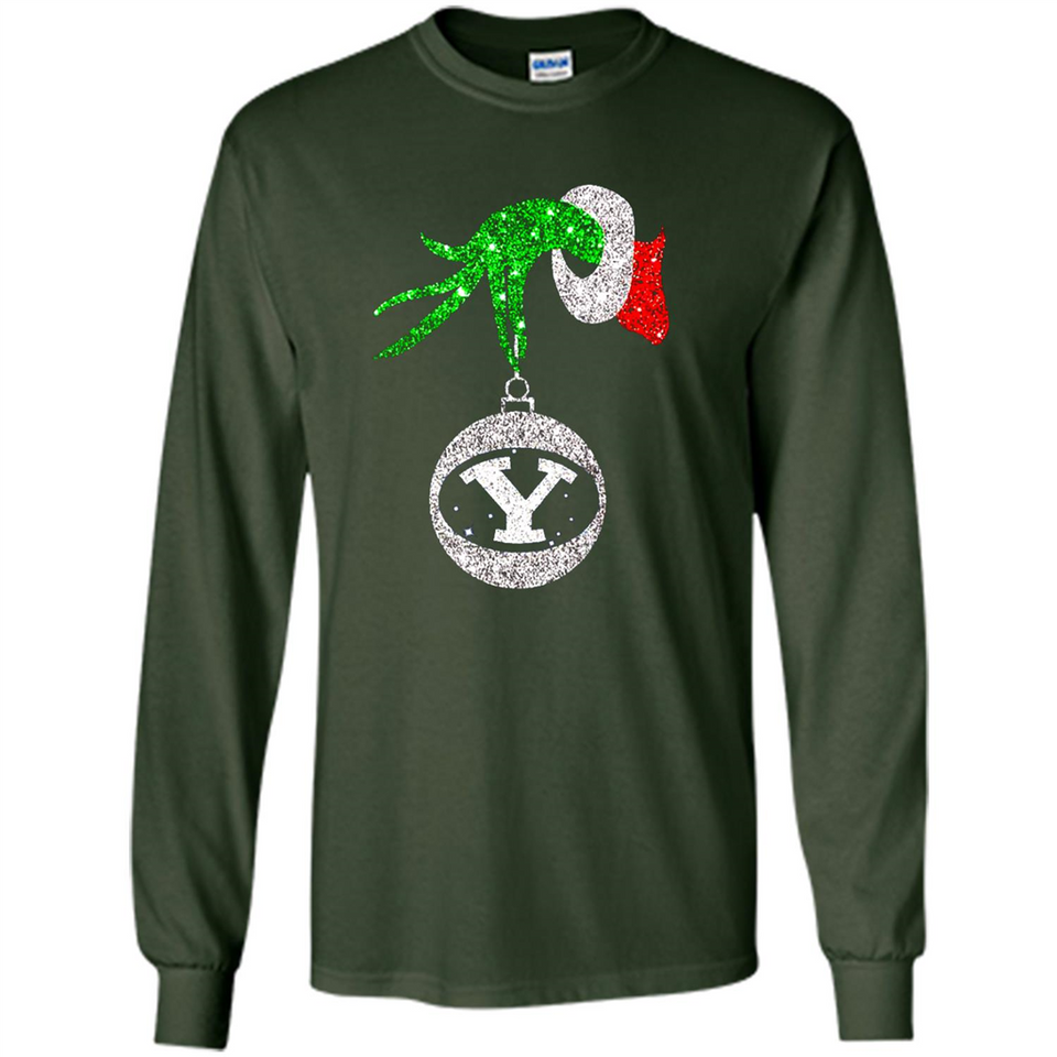 Fantastic Byu Cougars Glitter Grinch Monogram Ornament Christmas Gift - Long Sleeve T-Shirt