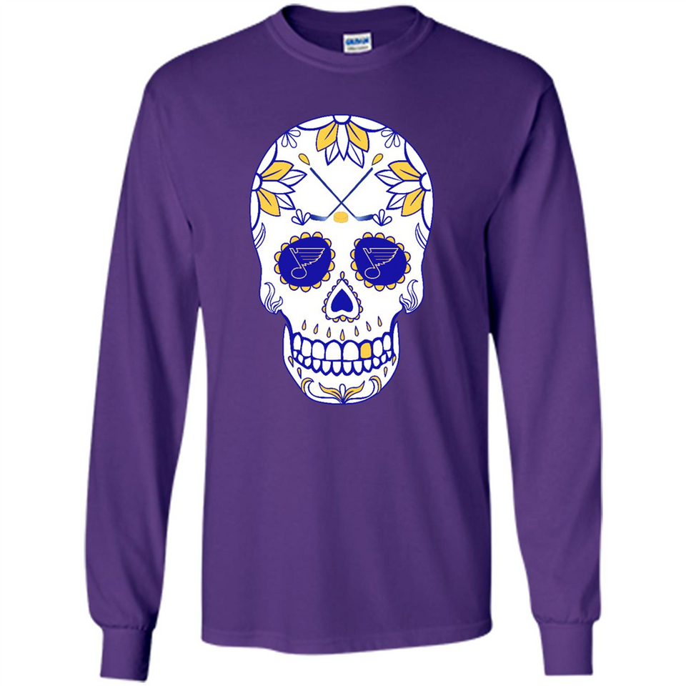 St. Louis Blues Hockey Sugar Skull Day of the Dead
