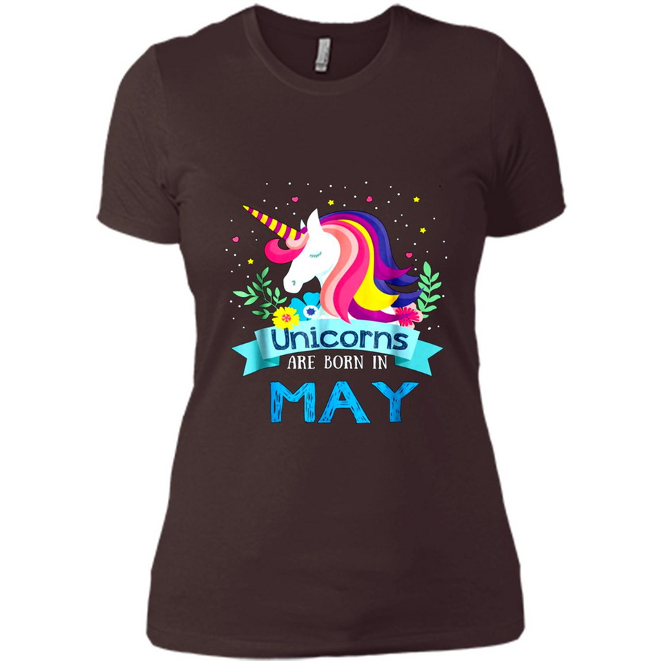 Unicorns are born in May Birthday Rainbow Gift Ladies Custom