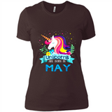Unicorns are born in May Birthday Rainbow Gift Ladies Custom