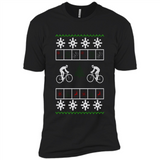 Christmas Ugly Sweater Cycling - Best Ugly Christmas Sweater - Premium Short Sleeve T-Shirt