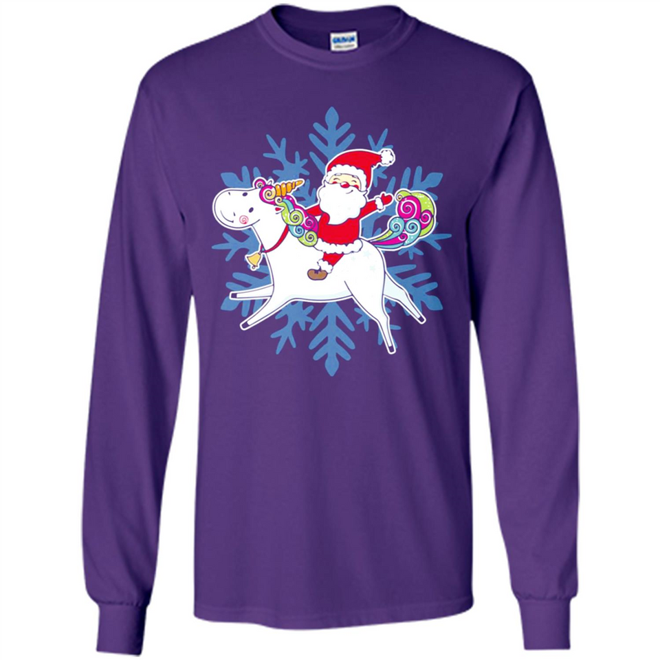 Unicorn And Santa Christmas 1 - Long Sleeve T-Shirt