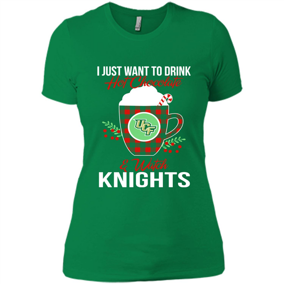I Just Want To Drink Hot Chocolate & Watch UCF Knights Ugly Christmas Sweater PINGPONG