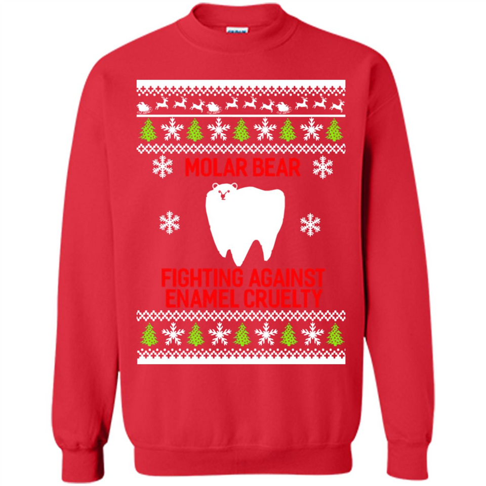 Molar bear fighting against enamel cruelty Christmas - Sweatshirt