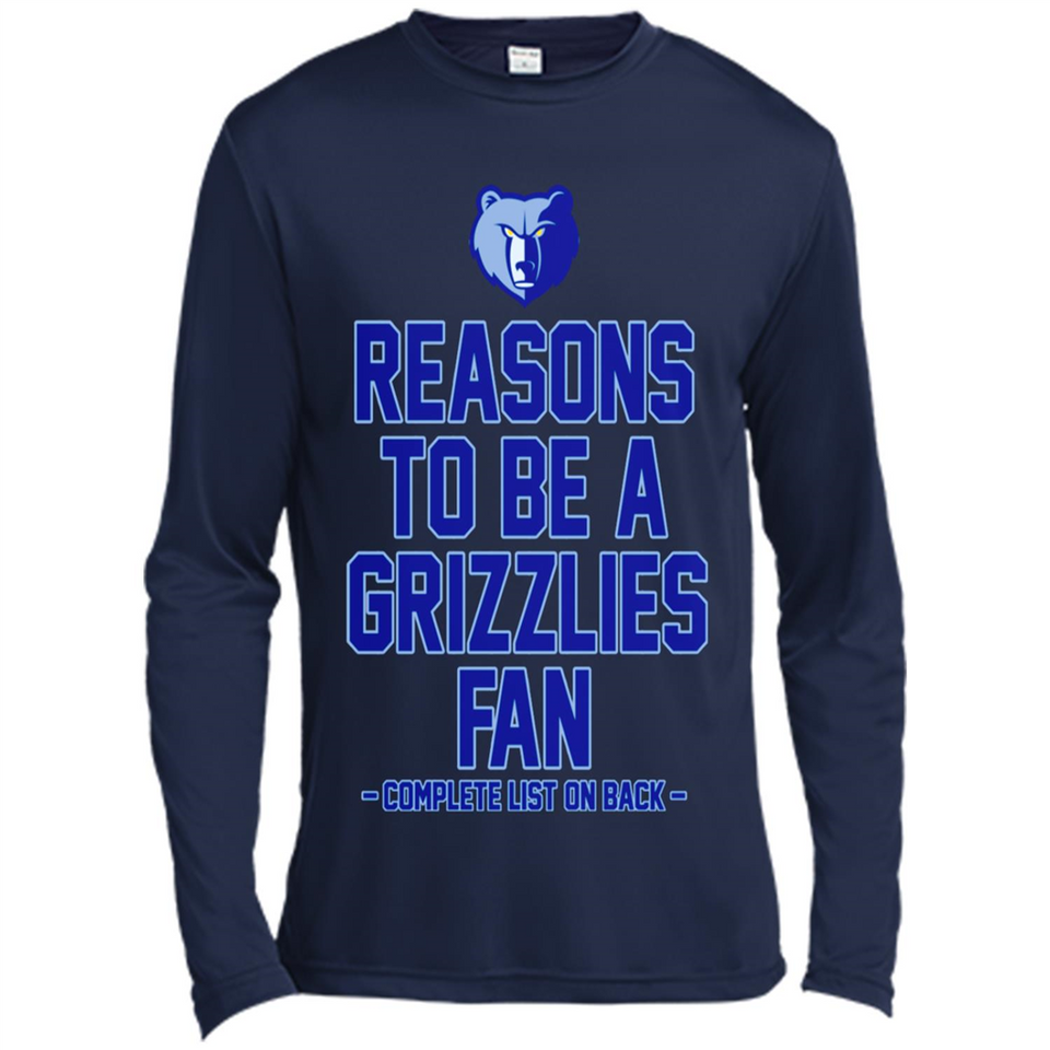 Reasons to be a Memphis Grizzlies Fan Complete List on Back - Canvas Long Sleeve T-Shirt