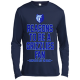 Reasons to be a Memphis Grizzlies Fan Complete List on Back - Canvas Long Sleeve T-Shirt