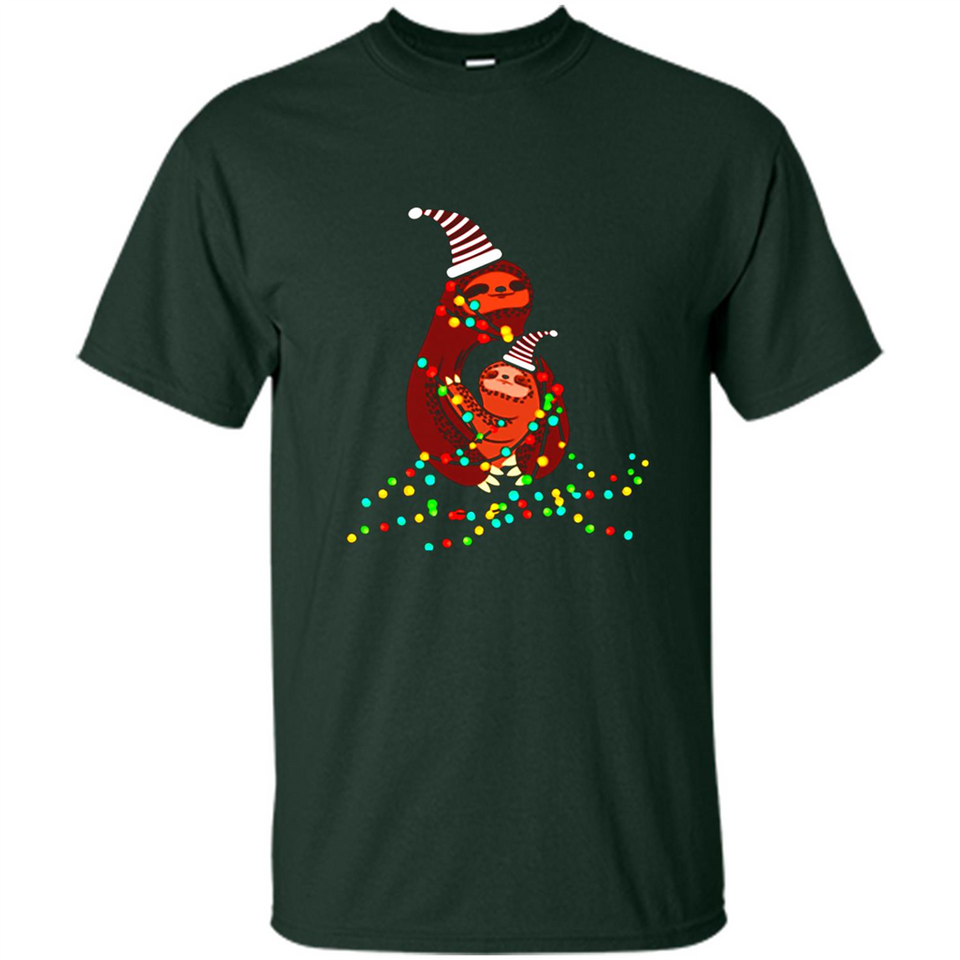 Christmas Lights Sloth Long Sleeve Santa Sloth - Shirt
