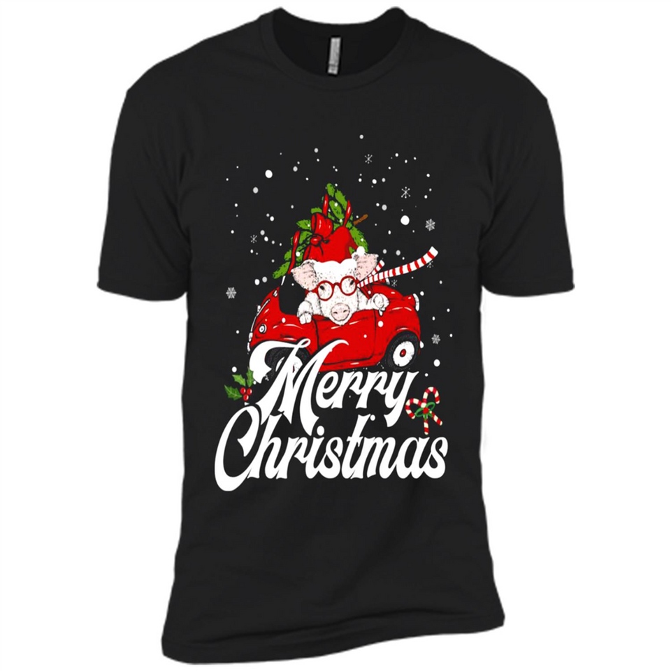 Merry Christmas Pig s - Premium Short Sleeve T-Shirt
