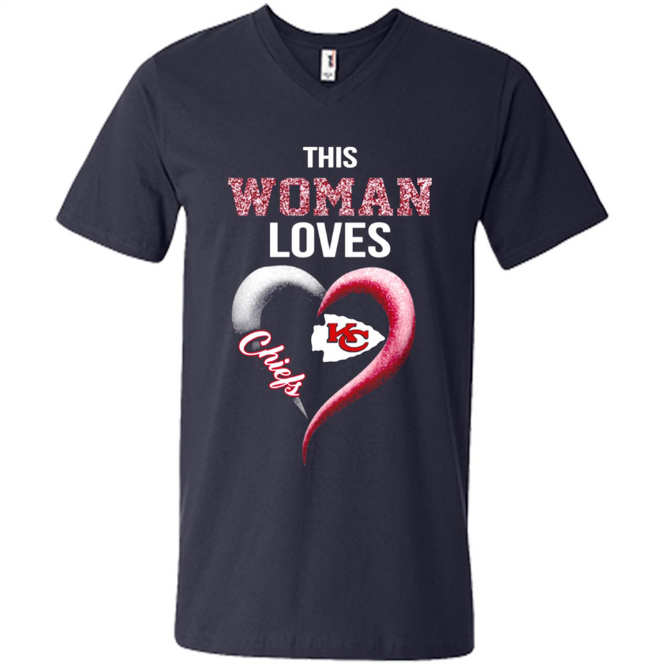 This Woman love Chiefs NFL football team - Men's V-Neck