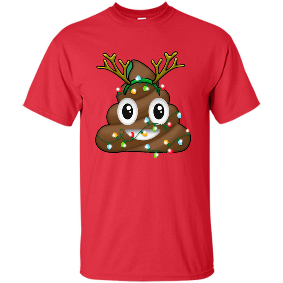 Reindeer Poop Emoji Cute Merry Christmas T-Shirt - Shirt