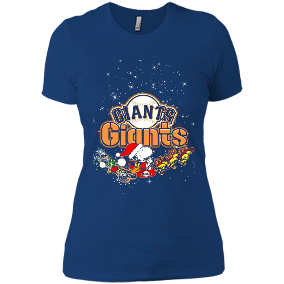 Snoopy Christmas San Francisco Giants - Ladies' Boyfriend T-Shirt