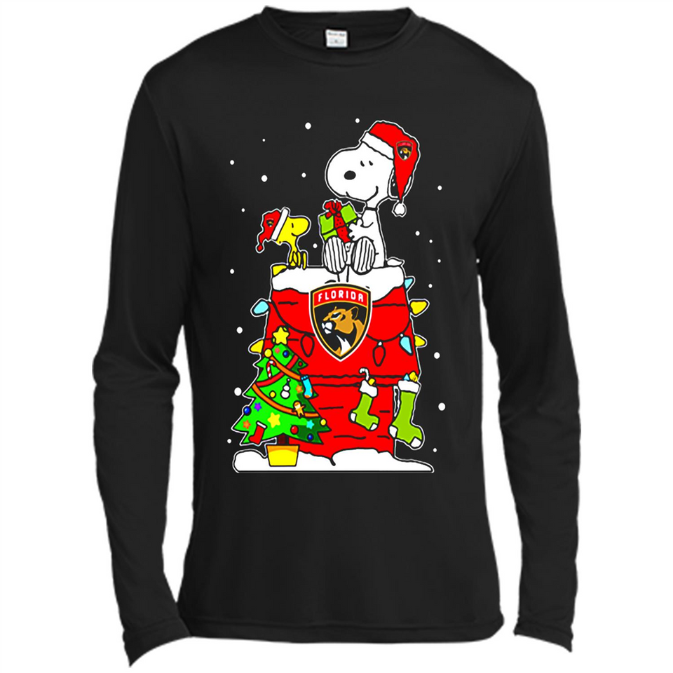 Florida Panthers Snoopy Ugly Christmas Sweaters - Canvas Long Sleeve T-Shirt