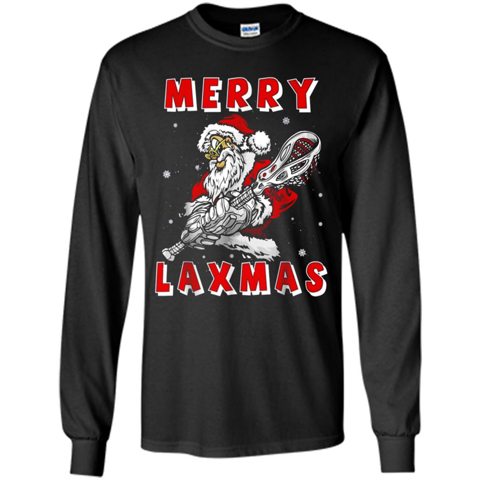 Lacrosse Merry Laxmas Santa - Long Sleeve T-Shirt