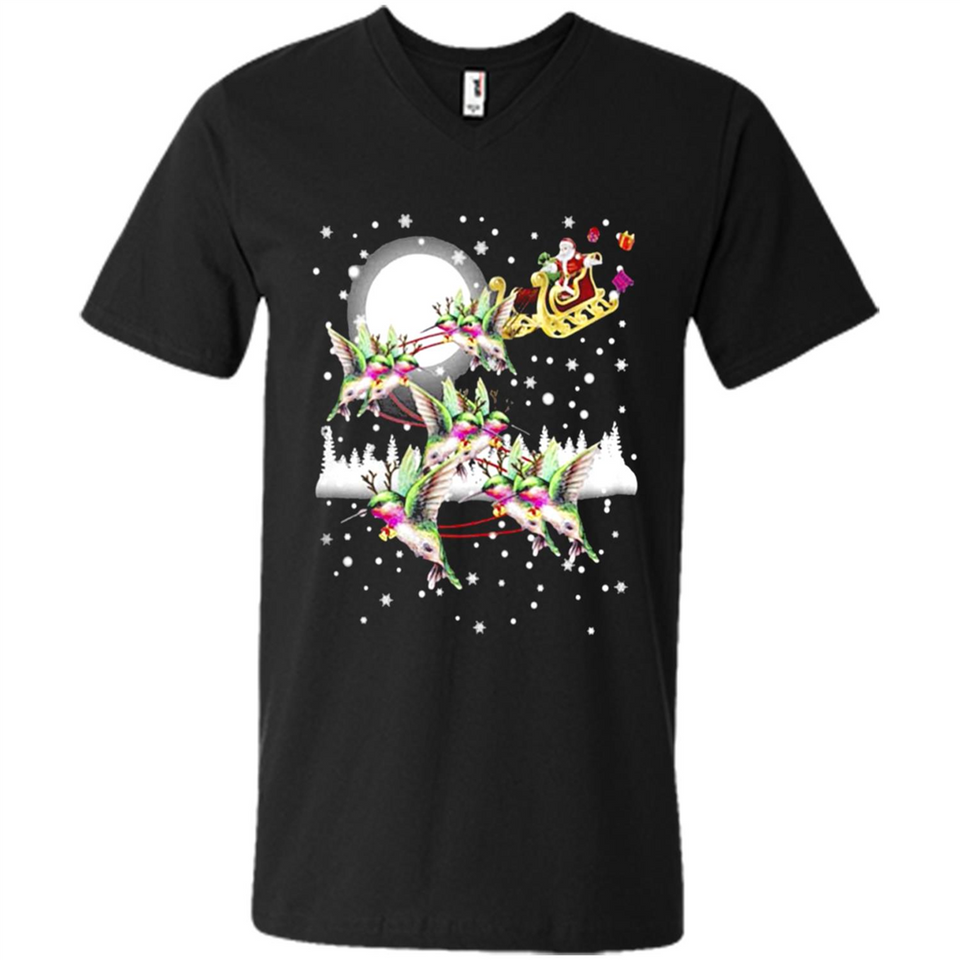 Hummingbird Santa Sleigh - Men's V-Neck