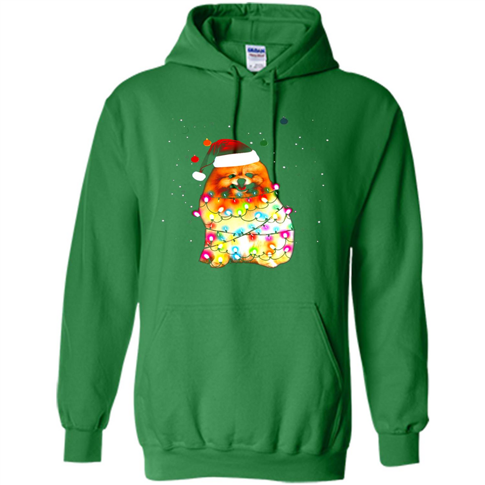 Pomeranian Santa Lights Christmas Dog Xmas Sweatshirt - Hoodie