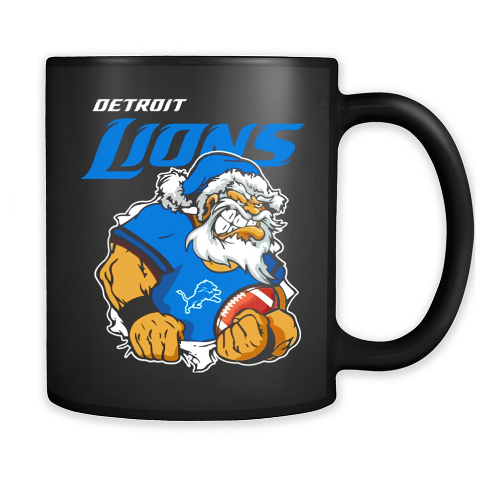 Grumpy Santa Claus Detroit Lions Football Team PINGPONG