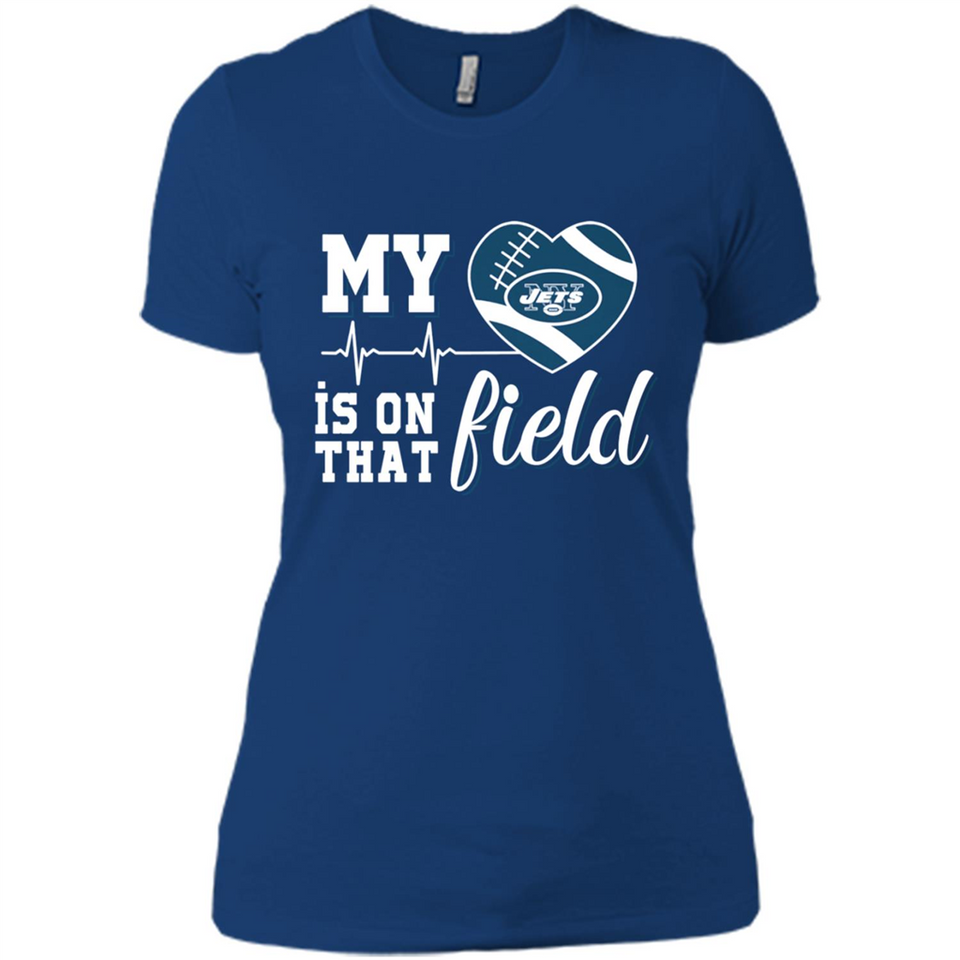 New York Jets Football My Heart is on that Field - Ladies' Boyfriend T-Shirt