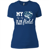 New York Jets Football My Heart is on that Field - Ladies' Boyfriend T-Shirt