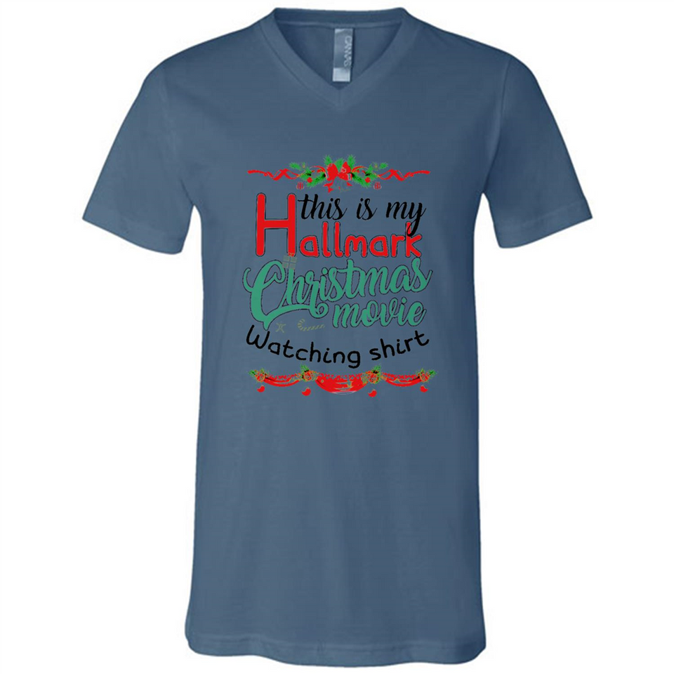This My Movies Hallmark-Christmas Loves Is T-Shirt - Canvas Unisex V-Neck
