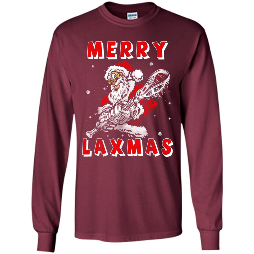 Lacrosse Merry Laxmas Santa - Long Sleeve T-Shirt