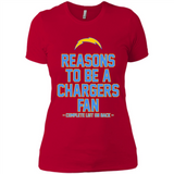 Reasons to be a Los Angeles Chargers Fan Complete List on Back - Ladies' Boyfriend T-Shirt