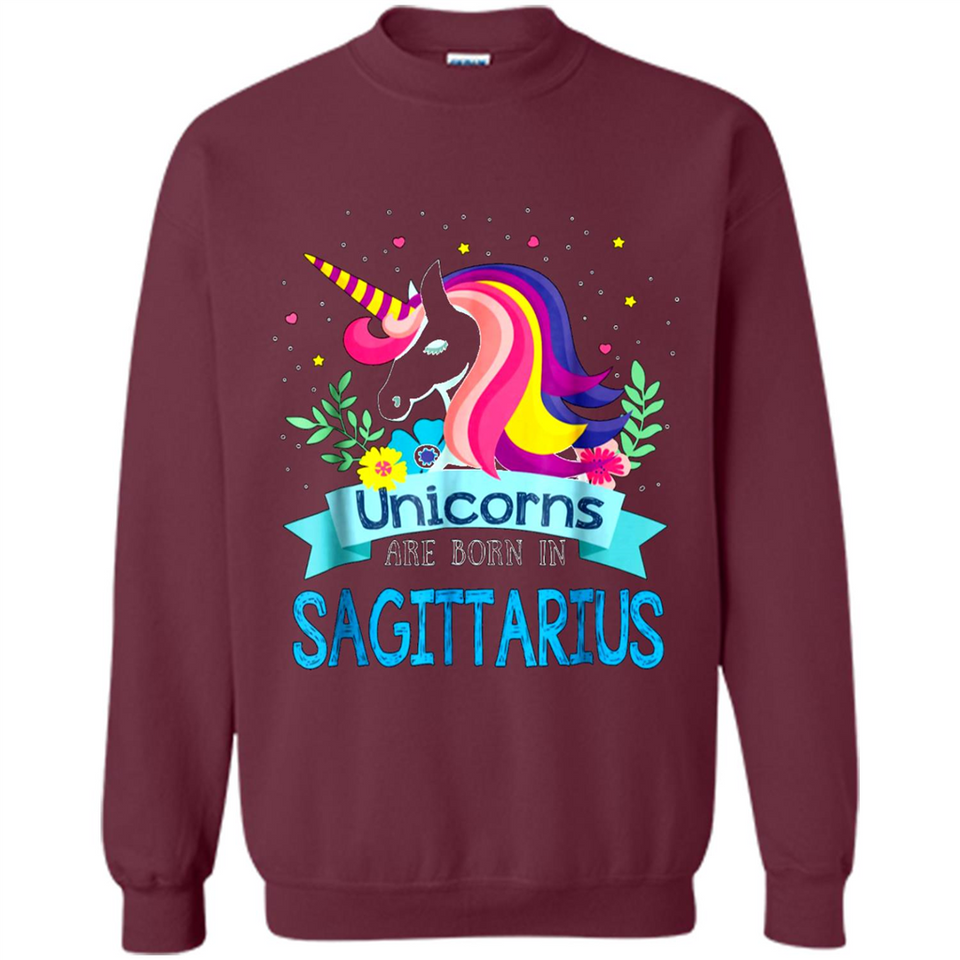Unicorns are born in Sagittarius Birthday Rainbow Custom Ultra Cotton