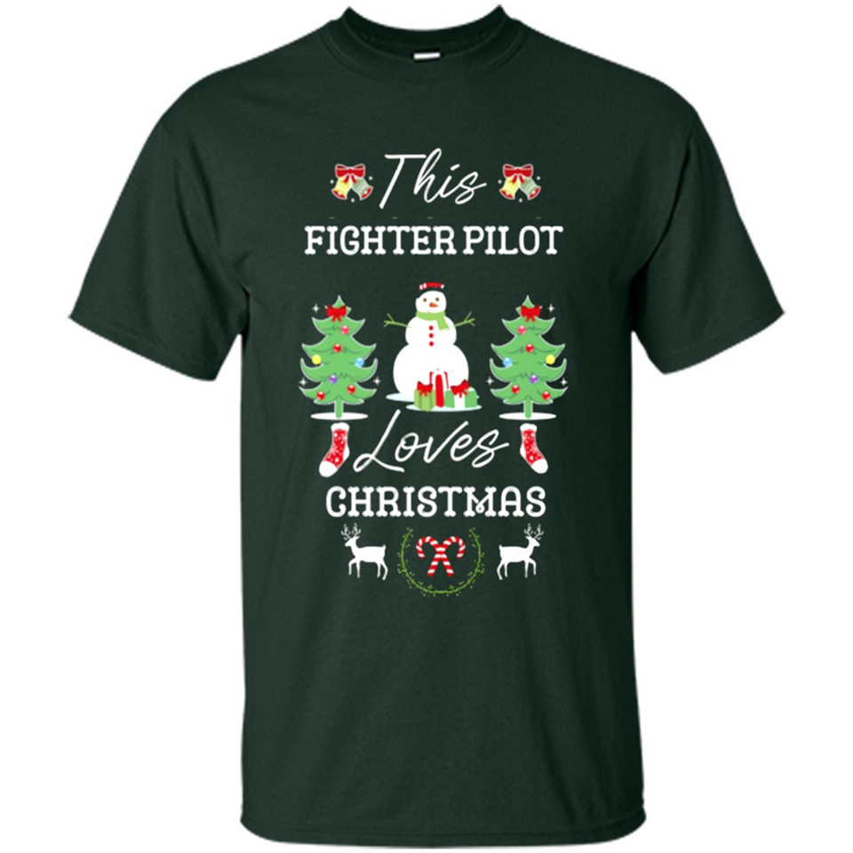 This Fighter Pilot Loves Christmas Tree Shirt with Snowman