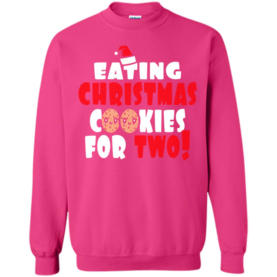 Womens Funny Eating Christmas Cookies For Two Pregnancy - Sweatshirt