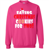 Womens Funny Eating Christmas Cookies For Two Pregnancy - Sweatshirt