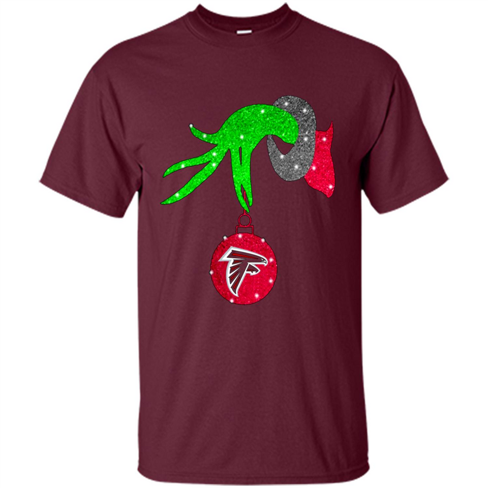 GRINCH HAND HOLDING ATLANTA FALCONS GLITTER CHRISTMAS PINGPONG