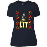 Funny Lets Get Lit Christmas Tree - Ladies' Boyfriend T-Shirt
