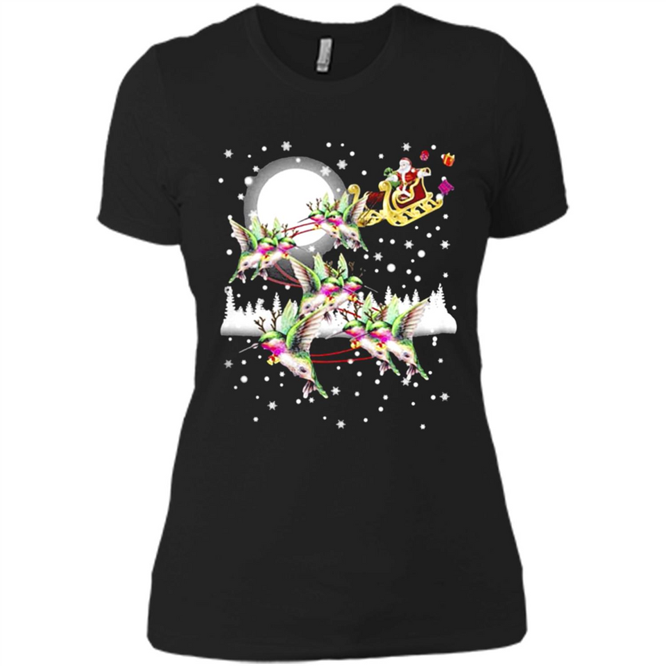 Hummingbird Santa Sleigh - Ladies' Boyfriend T-Shirt