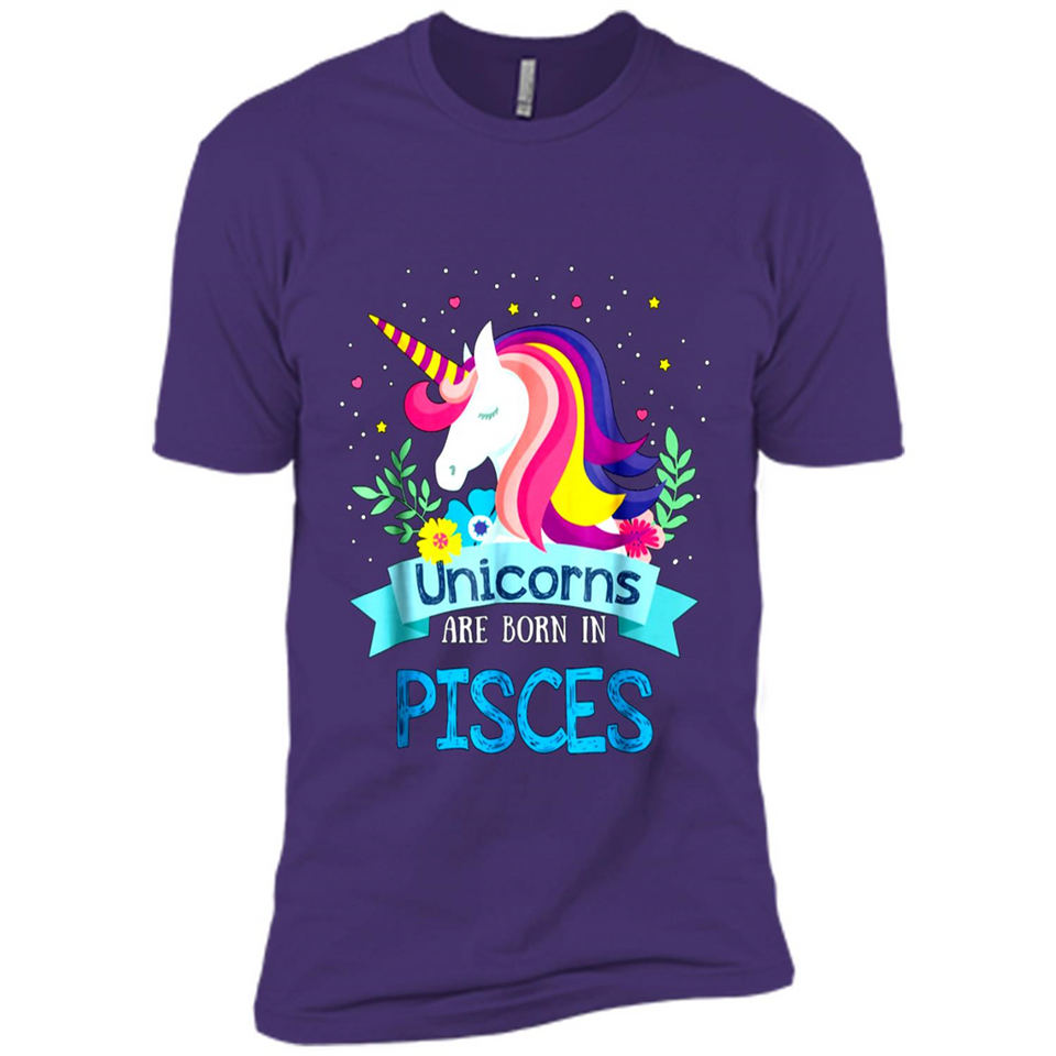 Unicorns are born in Pisces Birthday Rainbow Gift Ladies Custom