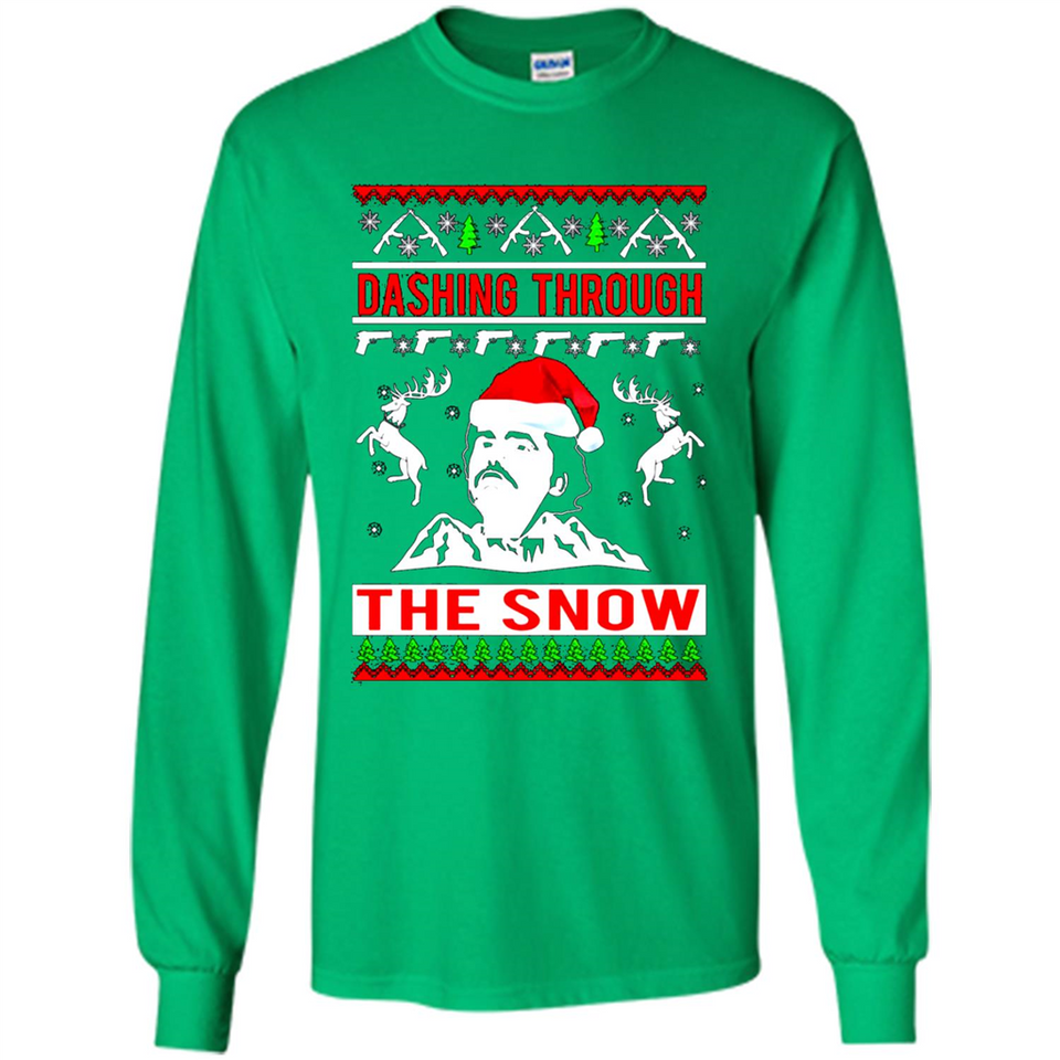 Narcos dashing through the snow Christmas sweatshirt PINGPONG