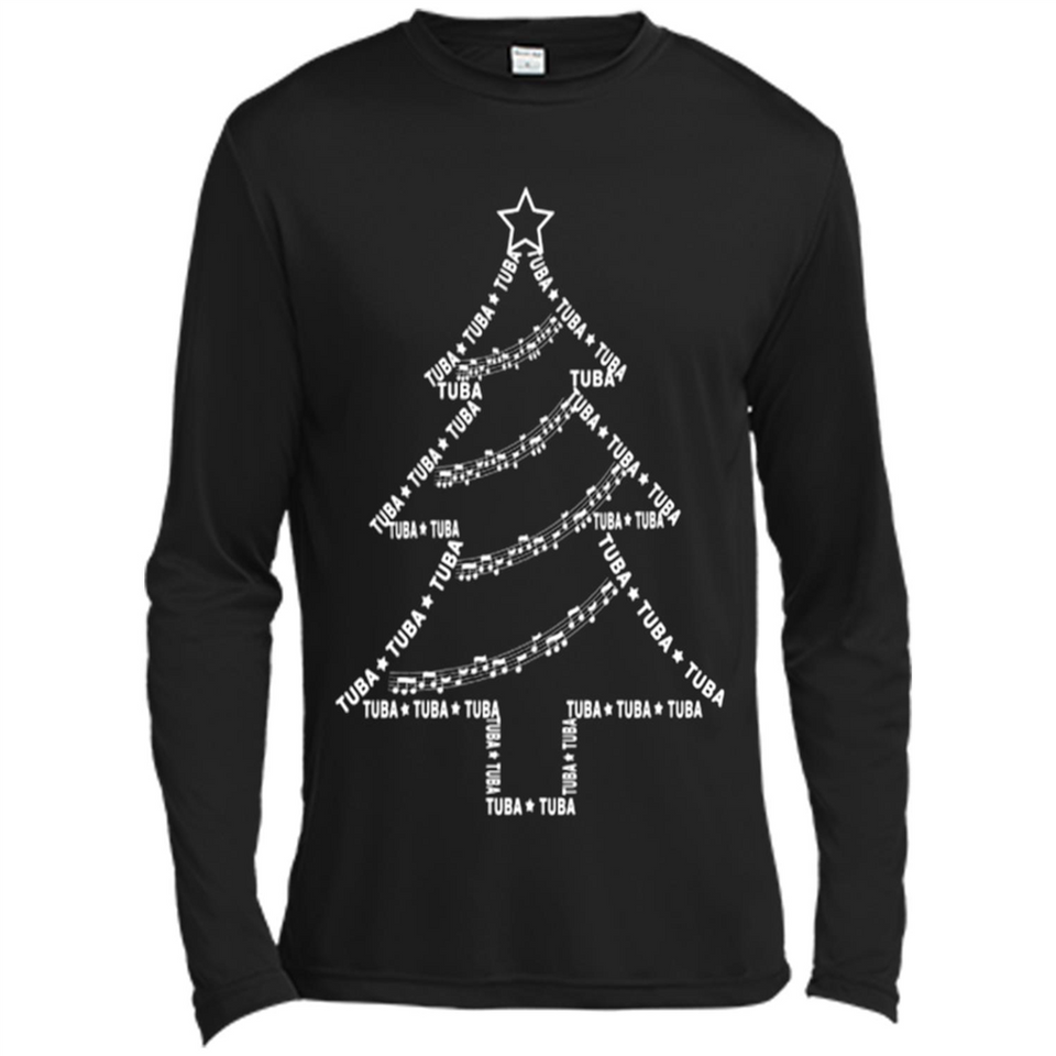 Tuba Text Christmas Tree Musical Instrument Holiday 1
