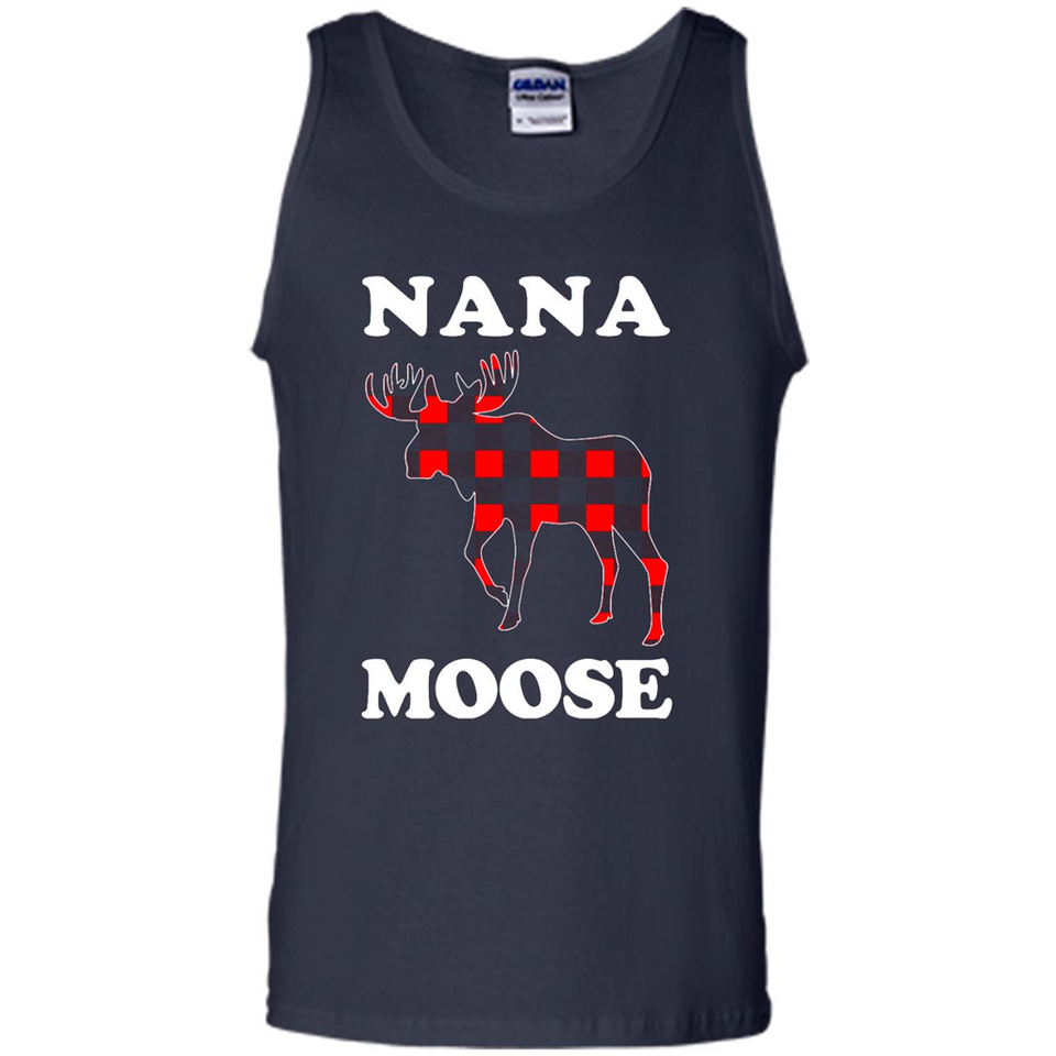 Nana Moose Funny Christmas Plaid Buffalo T-Shirt - Tank Top