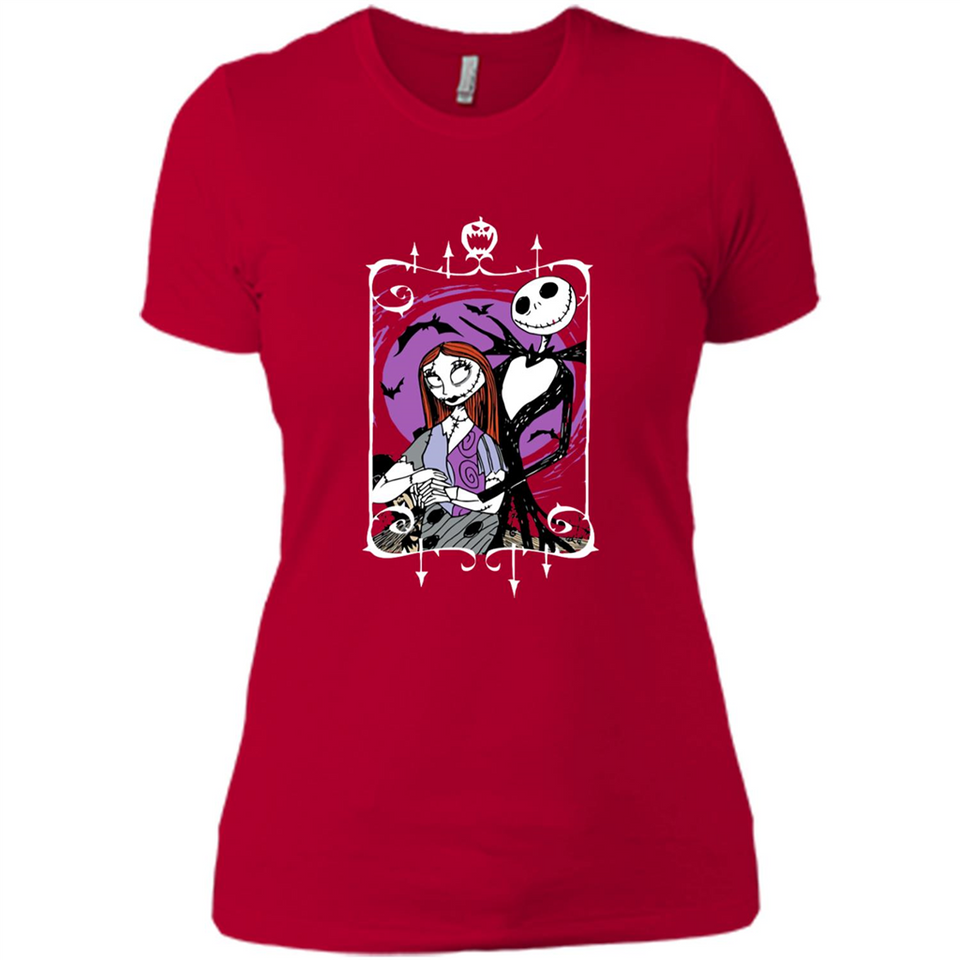 Disney Nightmare Before Christmas Jack And Sally T-Shirt - Ladies' Boyfriend T-Shirt