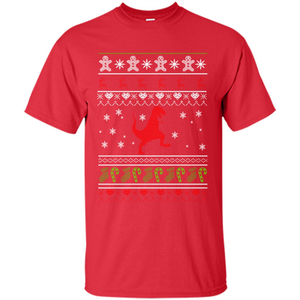 Dinosaur and Santa Ugly Christmas Sweater - Shirt