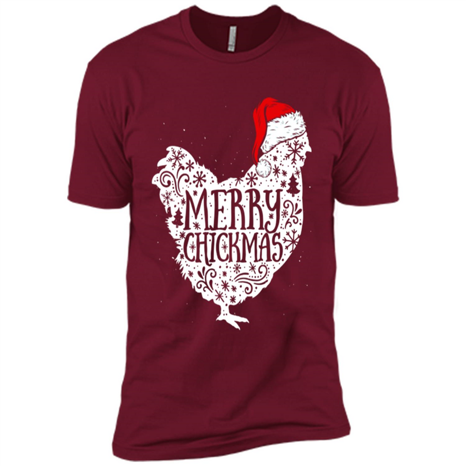 Chicken Christmas T Shirt Merry Chickmas Santa Claus Gifts - Premium Short Sleeve T-Shirt