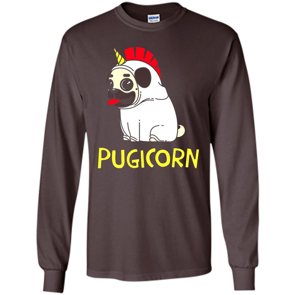 Pugicorn Pug Unicorn Funny Shirt PINGPONG - Long Sleeve T-Shirt
