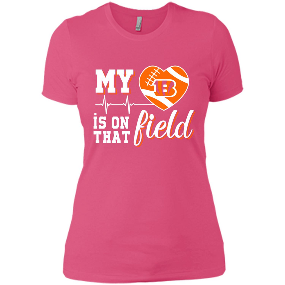 Cincinnati Bengals Football My Heart is on that Field - Ladies' Boyfriend T-Shirt